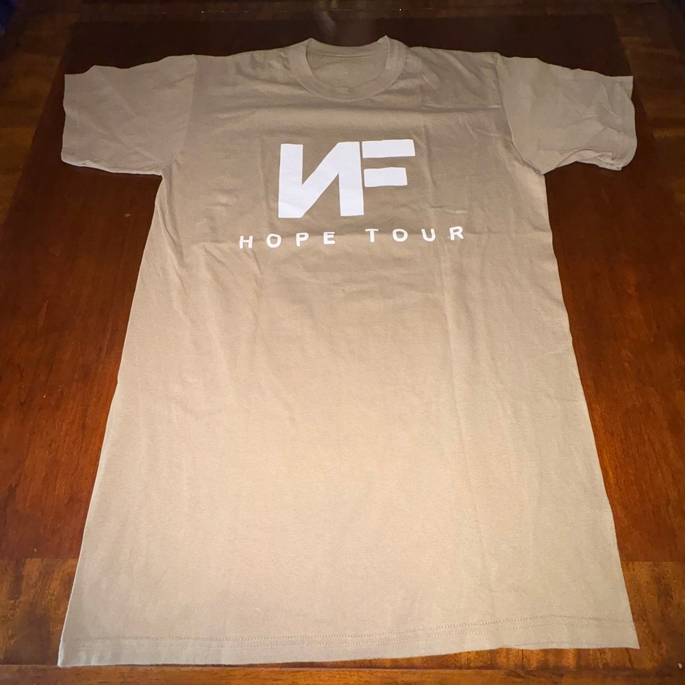NF Hope Tour Graphic T-Shirt Tan Hip Hop Rap Tour Merch Shirt‎